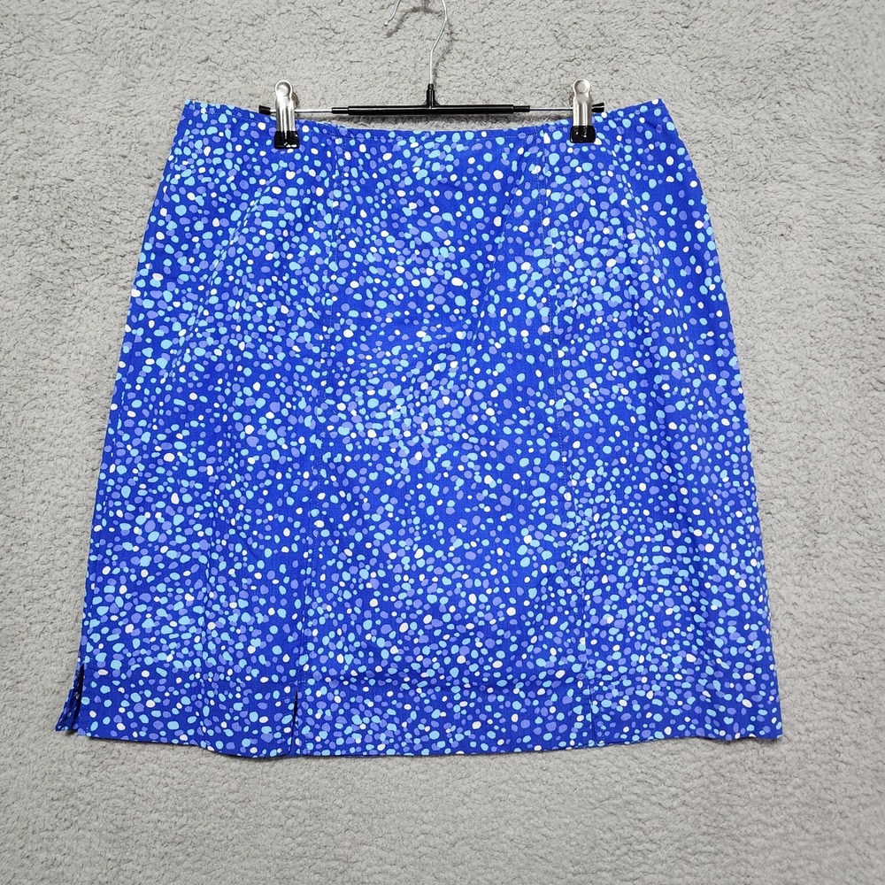 Sea Waves Green Floral Skirt Size 12 Vintage Golf Pickleball Tennis Beach A-Line
